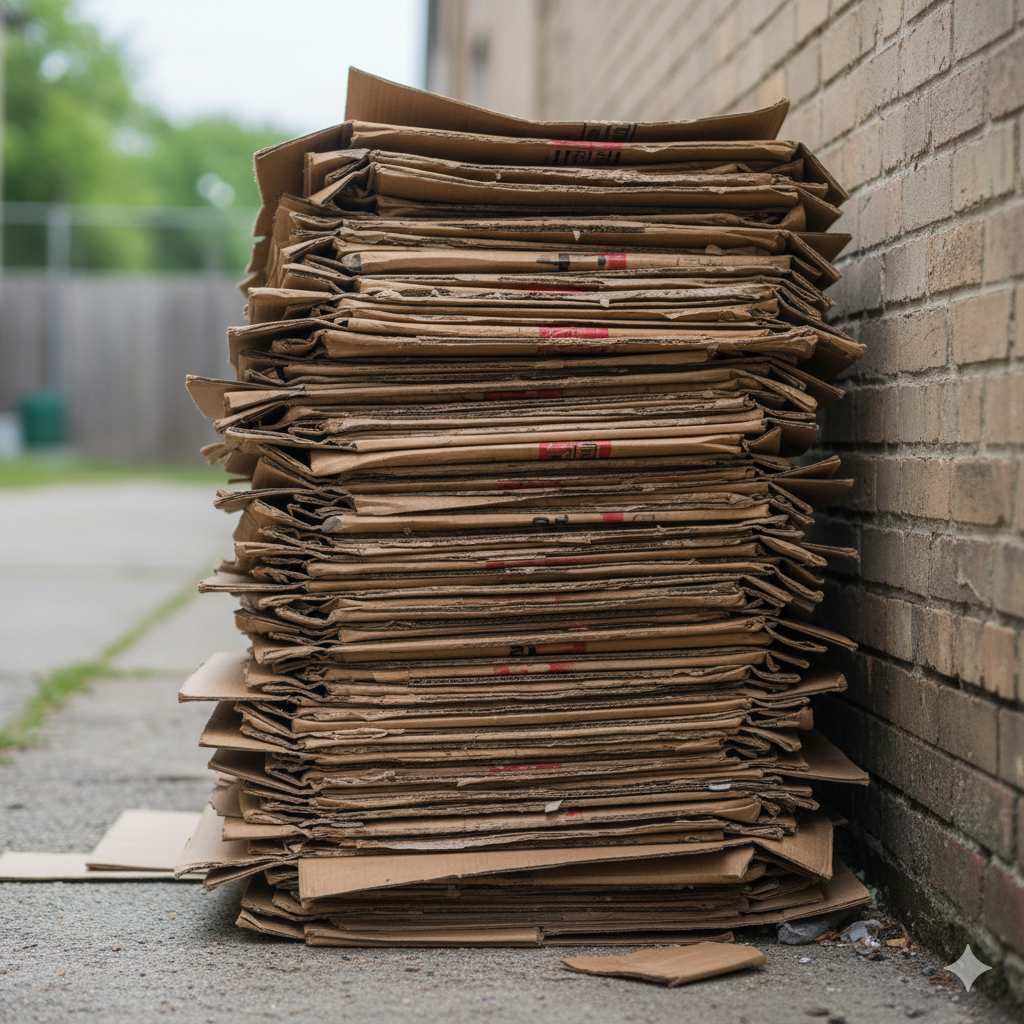 Zakelijk los karton wekelijks afvoeren