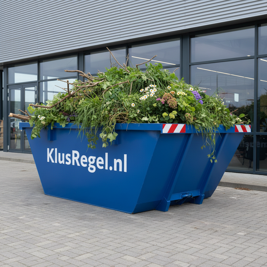 10m³ Container KlusRegel.nl gevuld met groen- en tuinafval