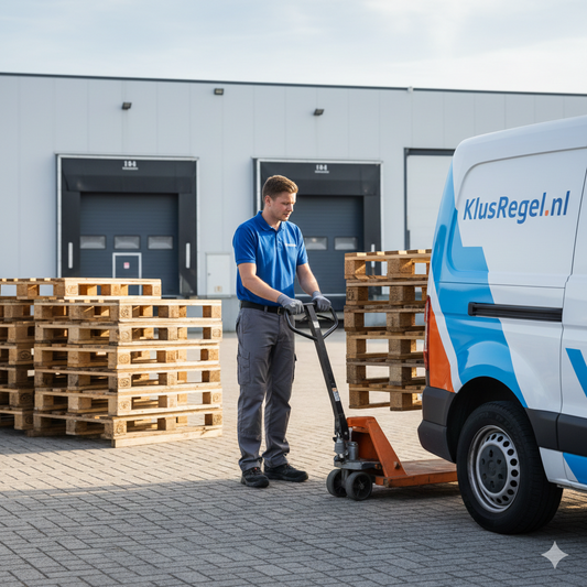 Ophalen van houten pallets en pallethout