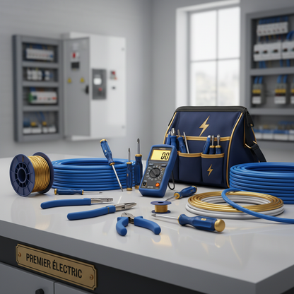 Professionele elektra diensten - gereedschap en materialen voor elektrotechnische werkzaamheden
