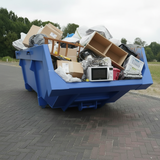 afzet afvalcontainer met grofvuil