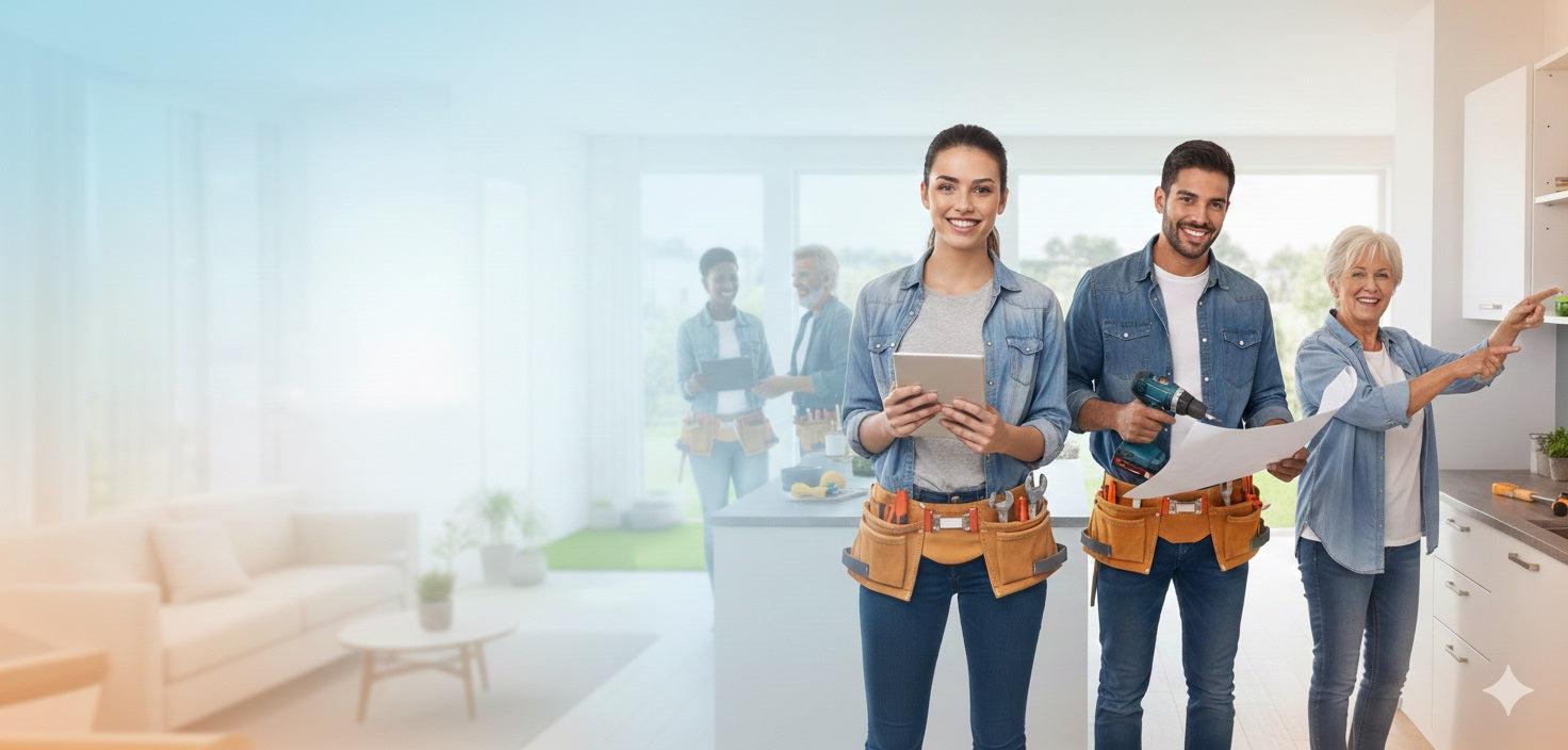 Klussers van klusregel bij klanten